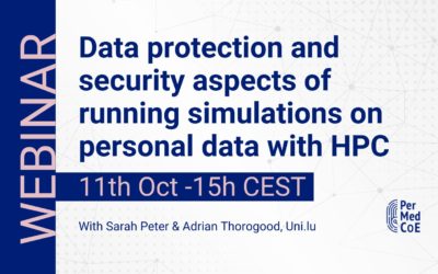 Webinar: Data protection and security aspects of running simulations on personal data with HPC